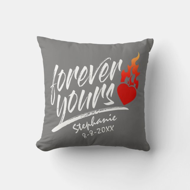 Forever Yours Custom Name Valentine | Throw Pillow (Front)
