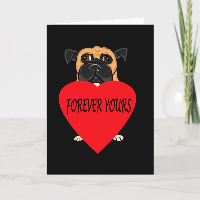 "Forever Yours" dog custom greetings cards (Front)