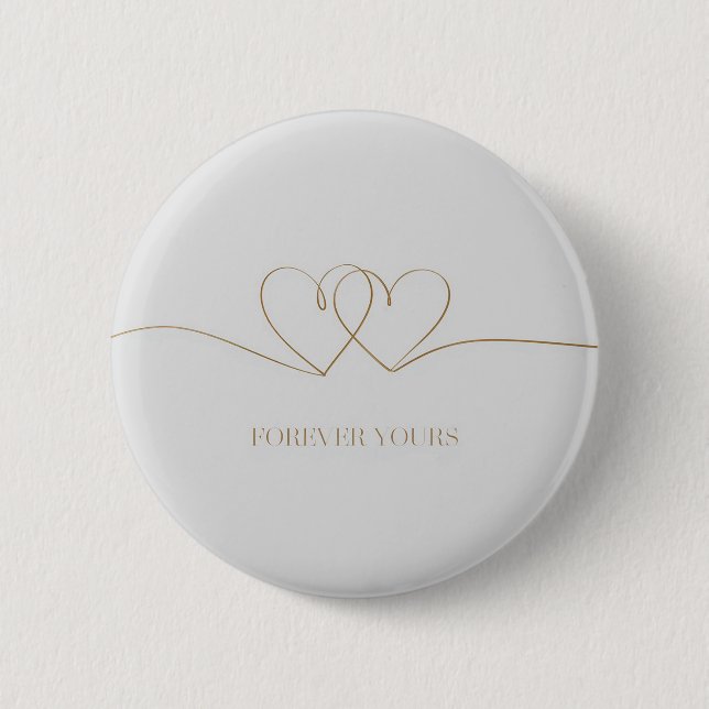 Forever Yours: Intertwined Hearts Design Button (Front)
