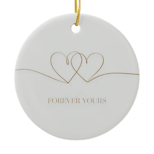 Forever Yours: Intertwined Hearts Design Ceramic Ornament