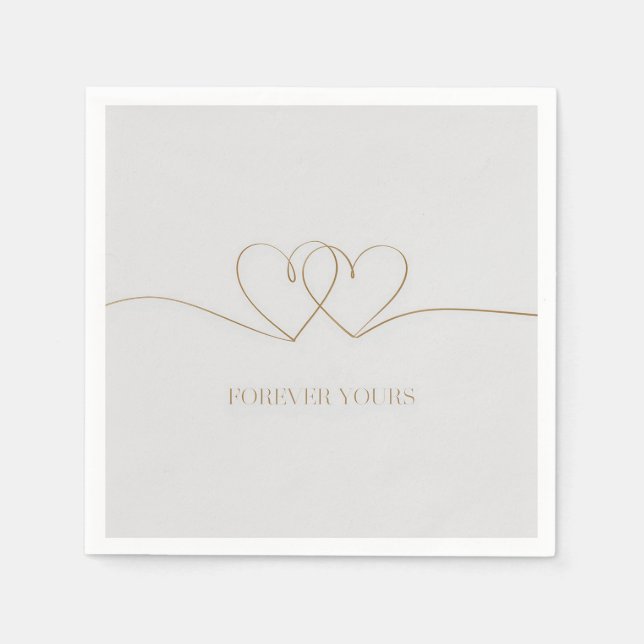 Forever Yours: Intertwined Hearts Design Napkins (Front)