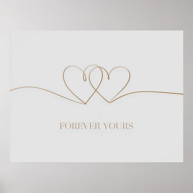 Forever Yours: Intertwined Hearts Design Poster (Front)
