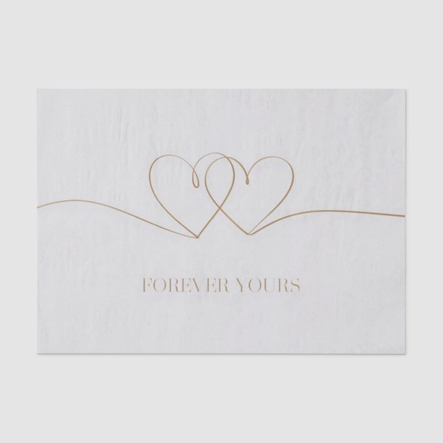 Forever Yours: Intertwined Hearts Design Tissue Paper (Front)