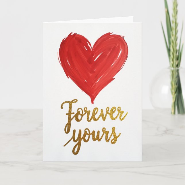 Forever Yours Love Heart Card (Front)