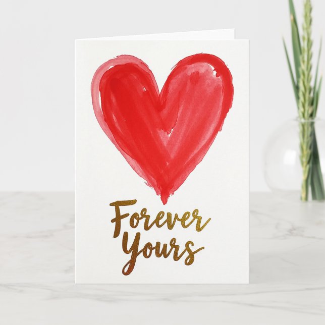 Forever Yours Romantic Heart Card (Front)