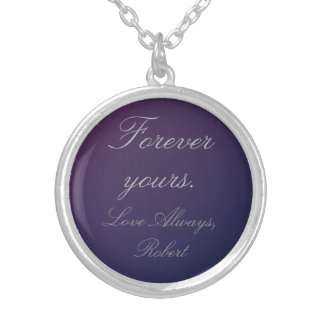 Forever Yours Silver Text - Romance Lover Gift Plated Necklace