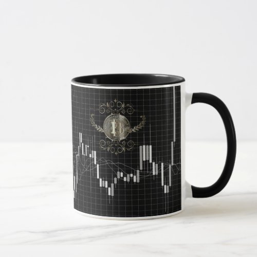 Forex candlestick chart with Bitcoin Gold Coin Mug