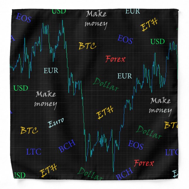 Forex Candlestick Stock Market Chart Black Bandana (Front)