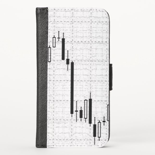 Forex charts black and white iPhone wallet case (Front)