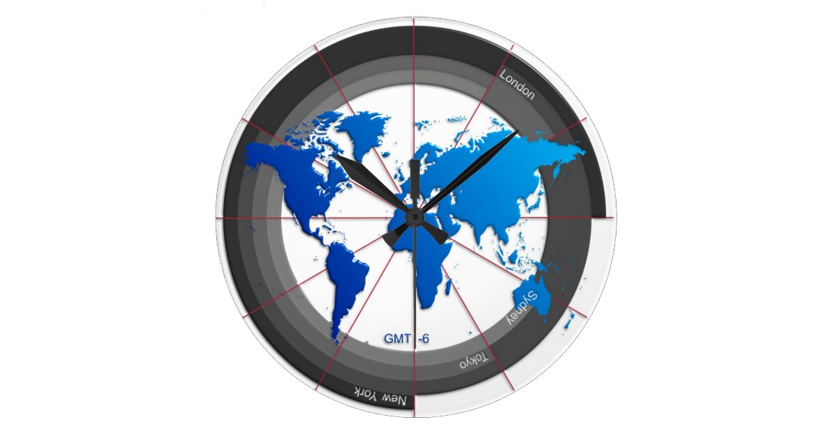Forex Markets Timezone Clock GMT-6 | Zazzle.com