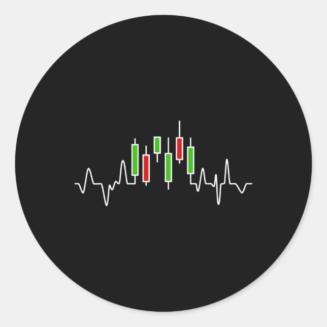 Forex Or Stock Trader Candlestick Hebeat Graph Classic Round Sticker (Front)