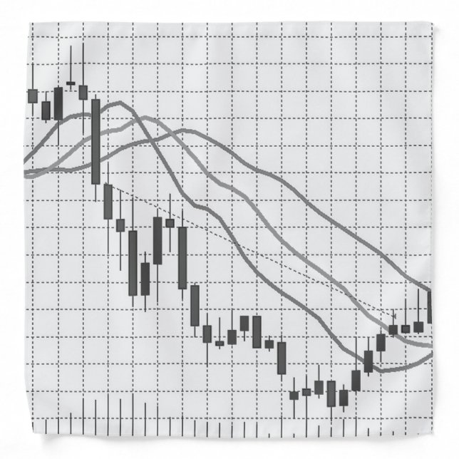 Forex Stock Market Diagram Black White Bandana (Front)