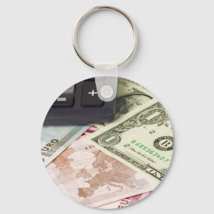 Forex - US and Euro currency pair with calculator Keychain