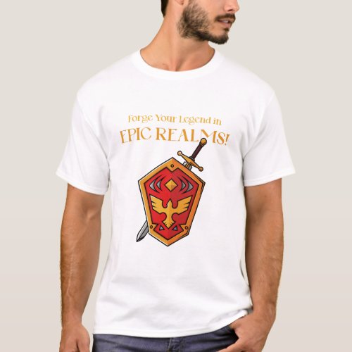 Forge Your Legend in Epic Realms gaming T_Shirt