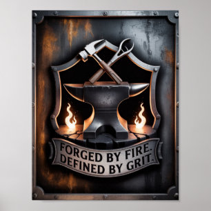 Forged by Fire – Blacksmith Emblem Poster