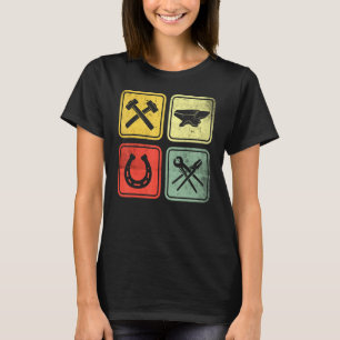 Forged Hammer Forged Pliers Horseshoe Blacksmith T-Shirt