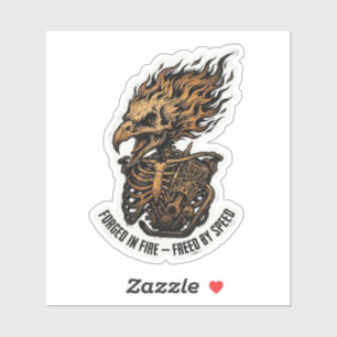 Forged In Fire Freed By Speed Phoenix Skeleton Sticker