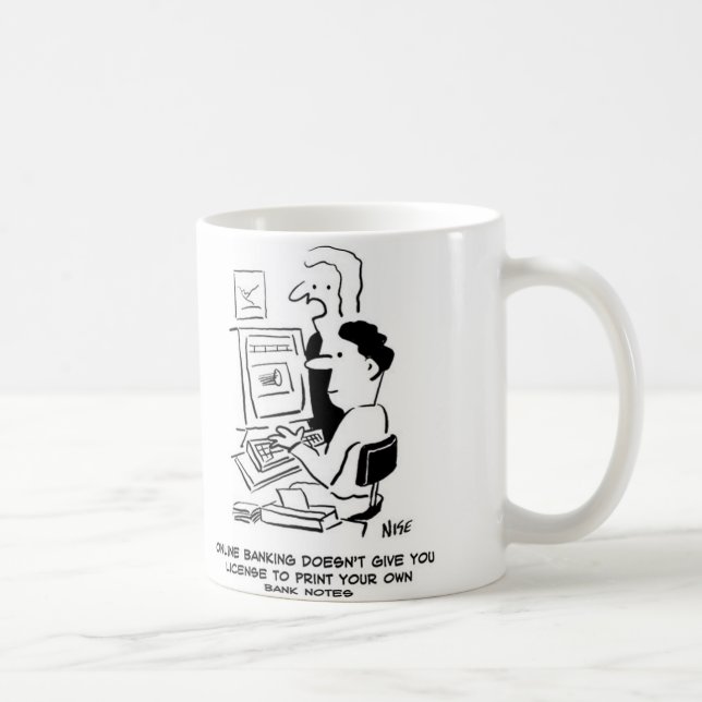 Forger prints own banknotes online coffee mug (Right)