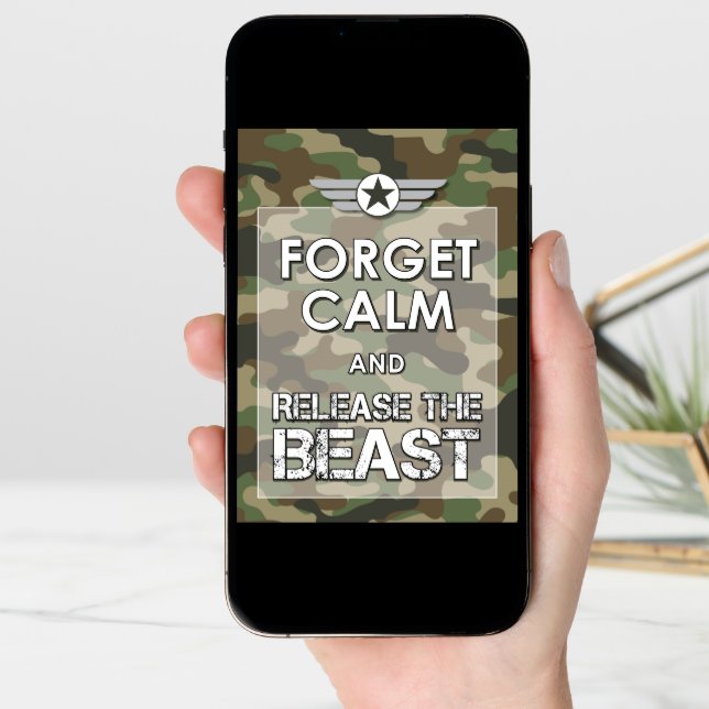 Forget Calm Funny Military Camo BMT Basic Training Card (Front Digital)