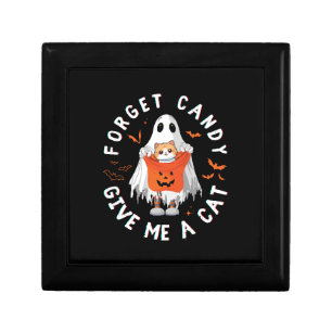 Forget Candy Give Me Cat Funny Boo Ghost Halloween Gift Box