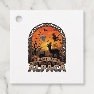 Forget Candy Just Give Me Alpaca Halloween Ghost W Favor Tags