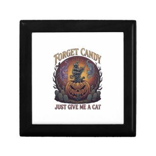 Forget Candy Just Give Me Cat Halloween Pumpkin_1 Gift Box