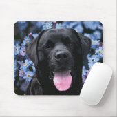 Forget Me Knot - Black Labrador Mouse Pad (With Mouse)