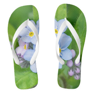 Forget-me-not, Adult Flip Flops, Wide Straps Flops