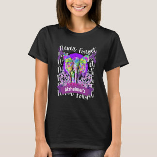 Forget me not Alzheimer's Awareness Elephant Purpl T-Shirt