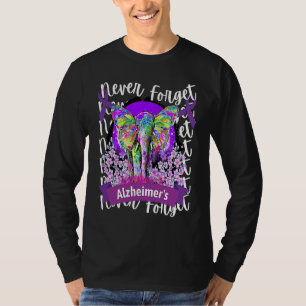 Forget me not Alzheimer's Awareness Elephant Purpl T-Shirt