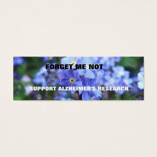 FORGET ME NOT ALZHEIMER'S BOOKMARK BUSINESS CARD TEMPLATES