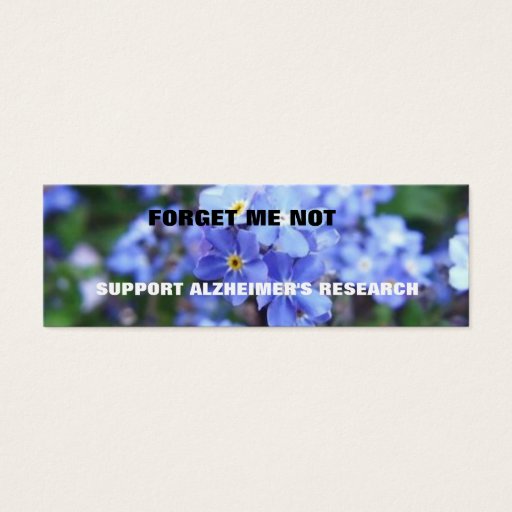 Customizable FORGET ME NOT ALZHEIMER'S BOOKMARK BUSINESS CARD TEMPLATES