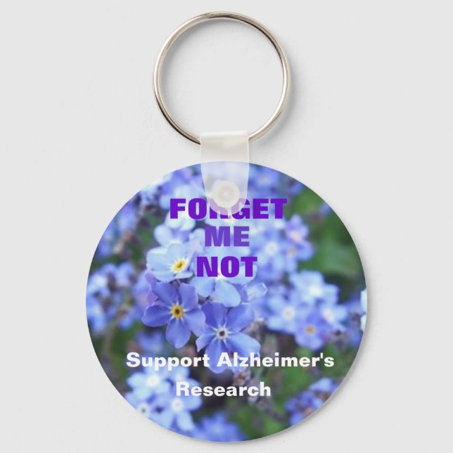 Forget Me Not Alzheimer's Keychain (Front)