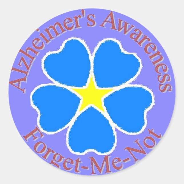 Forget Me Not Alzheimer's Sticker (Front)