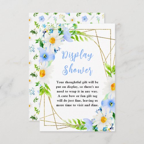 Forget_Me_Not and Daisies Baby Display Shower Enclosure Card