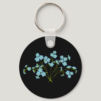 Forget Me Not Black  Keychain