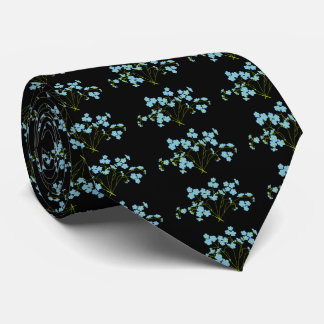 Forget Me Not Black Neck Tie