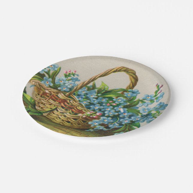 Forget-Me-Not Blossoms Picnic Paper Plate (Angled)