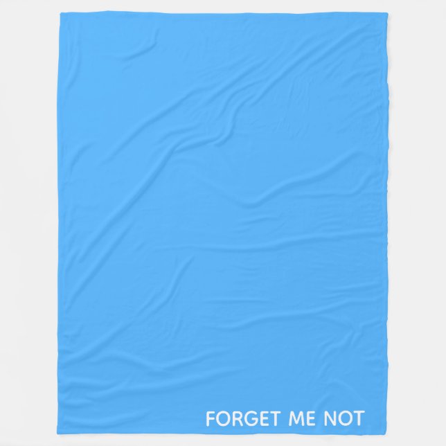 Forget-me-not blue color name fleece blanket (Front)