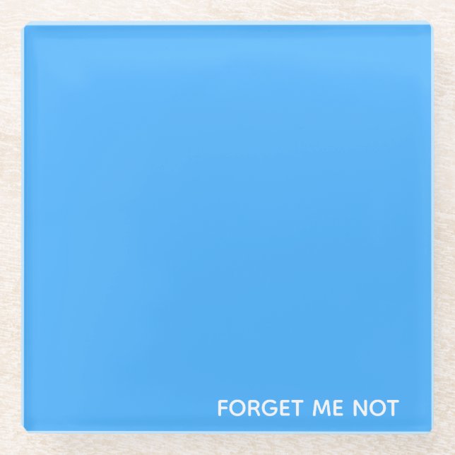 Forget-me-not blue color name glass coaster (Front)