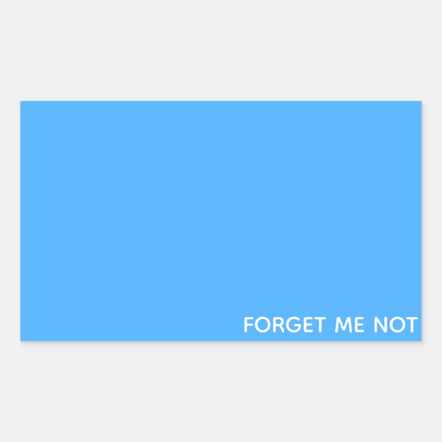 Forget-me-not blue color name rectangular sticker (Front)