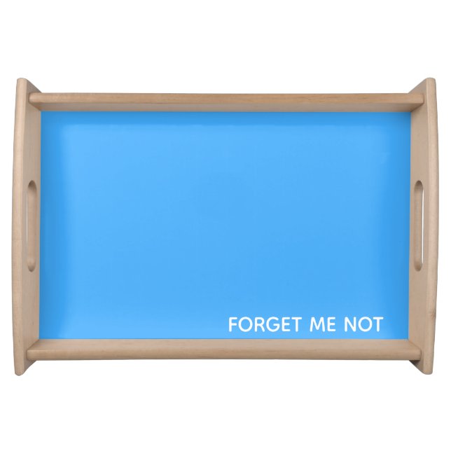 Forget-me-not blue color name serving tray (Front)