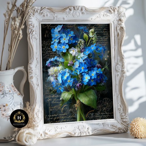 Forget-Me-Not Blue Floral Decoupage Tissue Paper