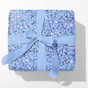 Forget-me-not Blue Floral Photographic Wrapping Paper