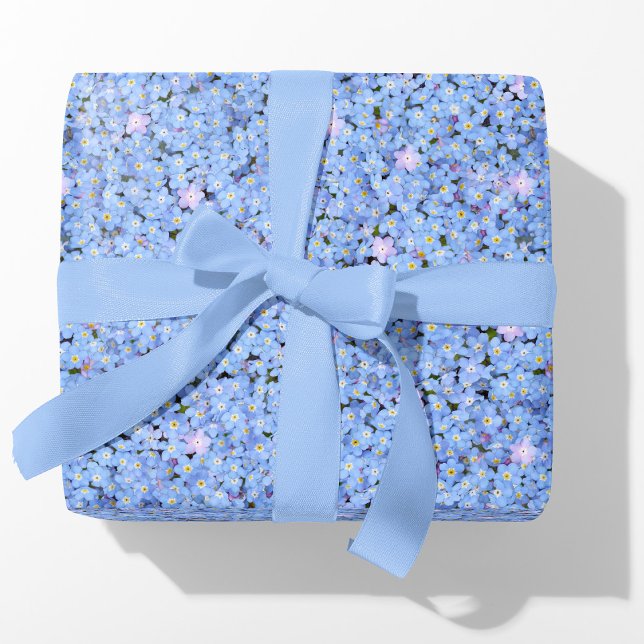 Forget-me-not Blue Floral Photographic  Wrapping Paper (Creator Uploaded)
