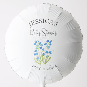 Forget me not Blue Flowers Baby Shower Girl Balloon