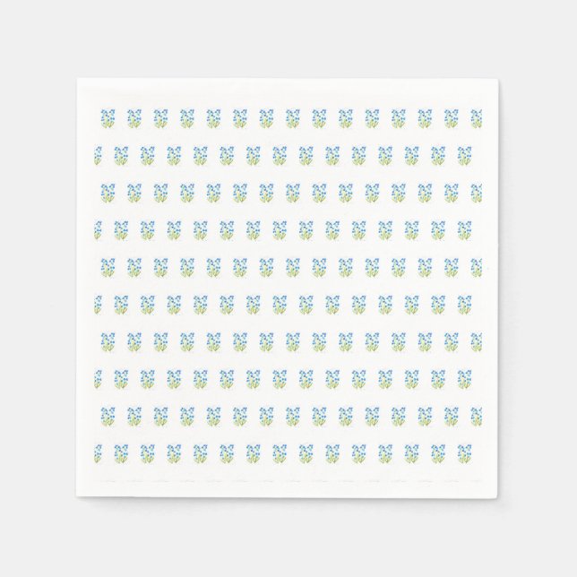 Forget me not Blue Flowers Baby Shower Girl Napkins (Front)