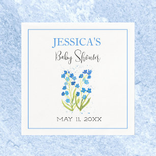 Forget me not Blue Flowers Baby Shower Girl Napkins