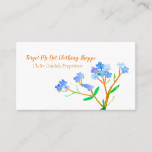 Forget Me Not Blue Flowers Botanical Plants Business Card