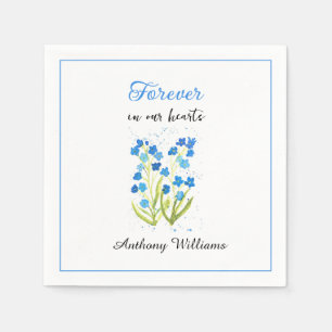 Forget me not Blue Flowers Funeral Napkins
